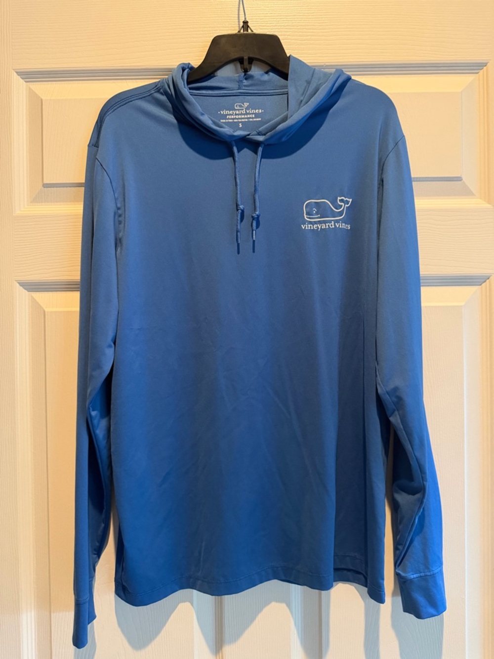 Vineyard Vines Blue Hooded Long Sleeve Pullover with White Whale Logo